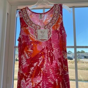 Pink Print Sleeveless Dress Boutique KL2 NWT S/M